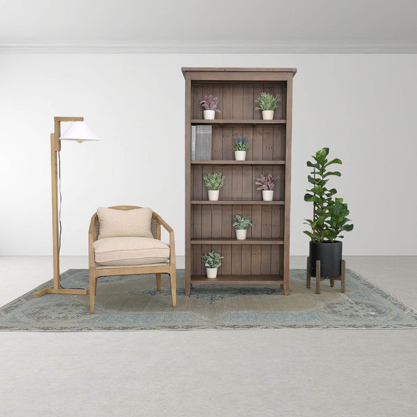 Lh Imports Letta Standing Lamp - Elegant Oak Base With Natural Finish And Classic Linen Shade For Home Decor Brown,White Oak,Linen Shade Rns062s