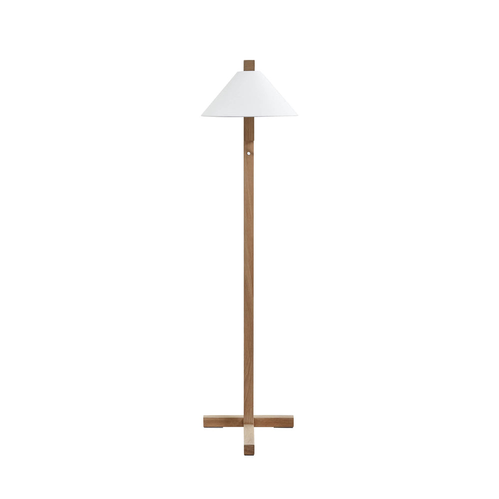 Lh Imports Letta Standing Lamp - Elegant Oak Base With Natural Finish And Classic Linen Shade For Home Decor Brown,White Oak,Linen Shade Rns062s