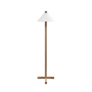 Lh Imports Letta Standing Lamp - Elegant Oak Base With Natural Finish And Classic Linen Shade For Home Decor Brown,White Oak,Linen Shade Rns062s
