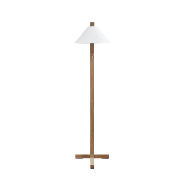 Lh Imports Letta Standing Lamp - Elegant Oak Base With Natural Finish And Classic Linen Shade For Home Decor Brown,White Oak,Linen Shade Rns062s