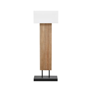 Lh Imports Fonte Standing Lamp: Elegant Pine & Concrete Design With Rectangular Linen Shade For Modern Spaces Brown Recycled Pine,Concrete,Linen Shade,Metal Rns063s