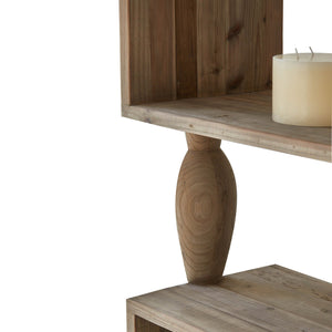 Lh Imports Polo Bookcase: Stylish Natural Elm Wood Shelving For Home Decor, Modular Design & Open Concept Display Brown Elm Wood Rns065