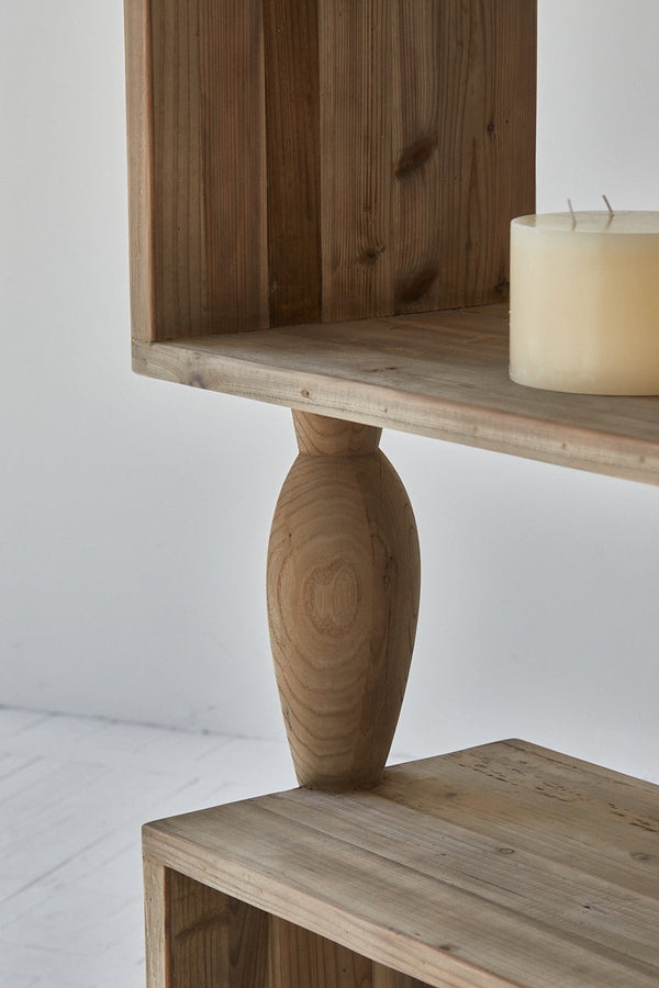 Lh Imports Polo Bookcase: Stylish Natural Elm Wood Shelving For Home Decor, Modular Design & Open Concept Display Brown Elm Wood Rns065