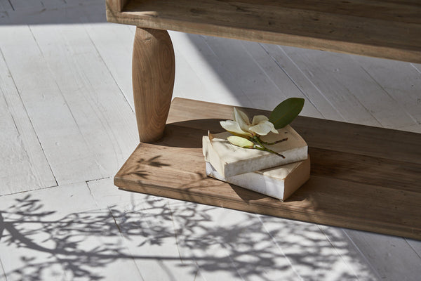 Lh Imports Polo Bookcase: Stylish Natural Elm Wood Shelving For Home Decor, Modular Design & Open Concept Display Brown Elm Wood Rns065