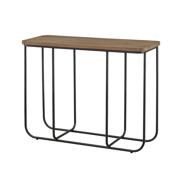 Lh Imports Preston Console – Elevate Your Home Decor With Stylish Charm And Functional Elegance Today! Brown,Black Elm Wood,Steel Rns069
