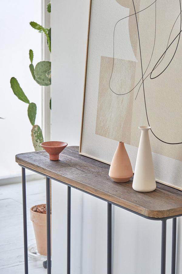 Lh Imports Preston Console – Elevate Your Home Decor With Stylish Charm And Functional Elegance Today! Brown,Black Elm Wood,Steel Rns069