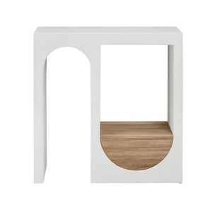 Lh Imports Columbus Console – Stylish Mdf Frame With Concrete Finish & Recycled Pine Shelf For Entryways White,Brown Recycled Pine,Mdf,Concrete Rns070