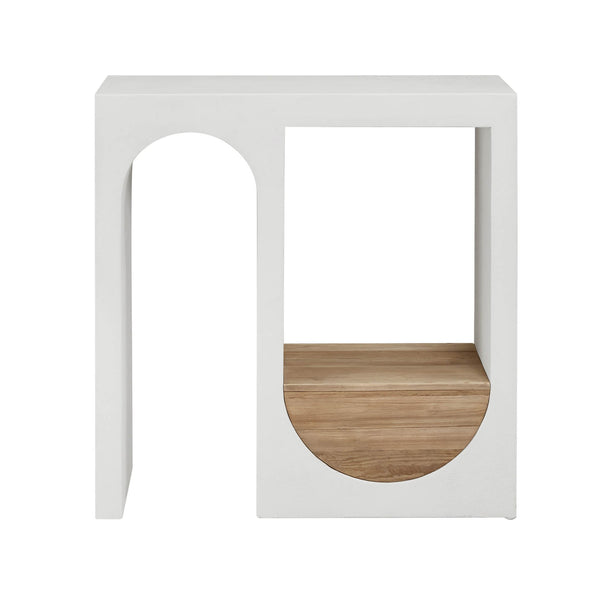 Lh Imports Columbus Console – Stylish Mdf Frame With Concrete Finish & Recycled Pine Shelf For Entryways White,Brown Recycled Pine,Mdf,Concrete Rns070