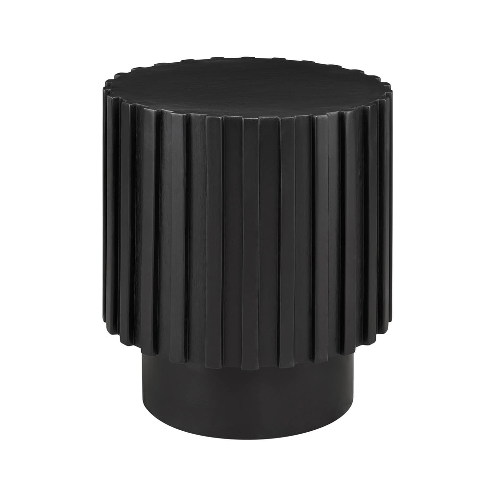 Lh Imports Flora Stool - Eco-friendly Multi-functional Seating Solution For Home Beautification And Style Black Recycled Pine,Plywood Rns077