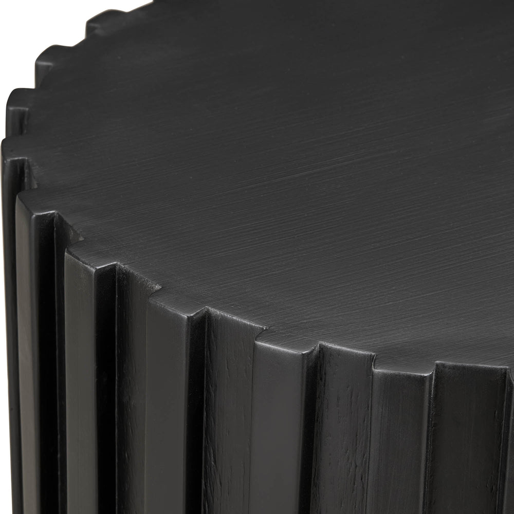 Lh Imports Flora Stool - Eco-friendly Multi-functional Seating Solution For Home Beautification And Style Black Recycled Pine,Plywood Rns077