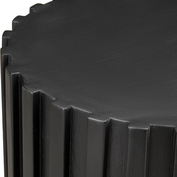 Lh Imports Flora Stool - Eco-friendly Multi-functional Seating Solution For Home Beautification And Style Black Recycled Pine,Plywood Rns077