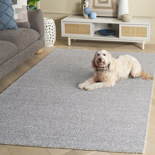Safavieh Renewal Hand-Tufted Silver Ivory Area Rug — Low-Profile 3/8" Pile, Durable Polyester-Cotton Blend 6'-0" x 9'-0" RNW152G-6