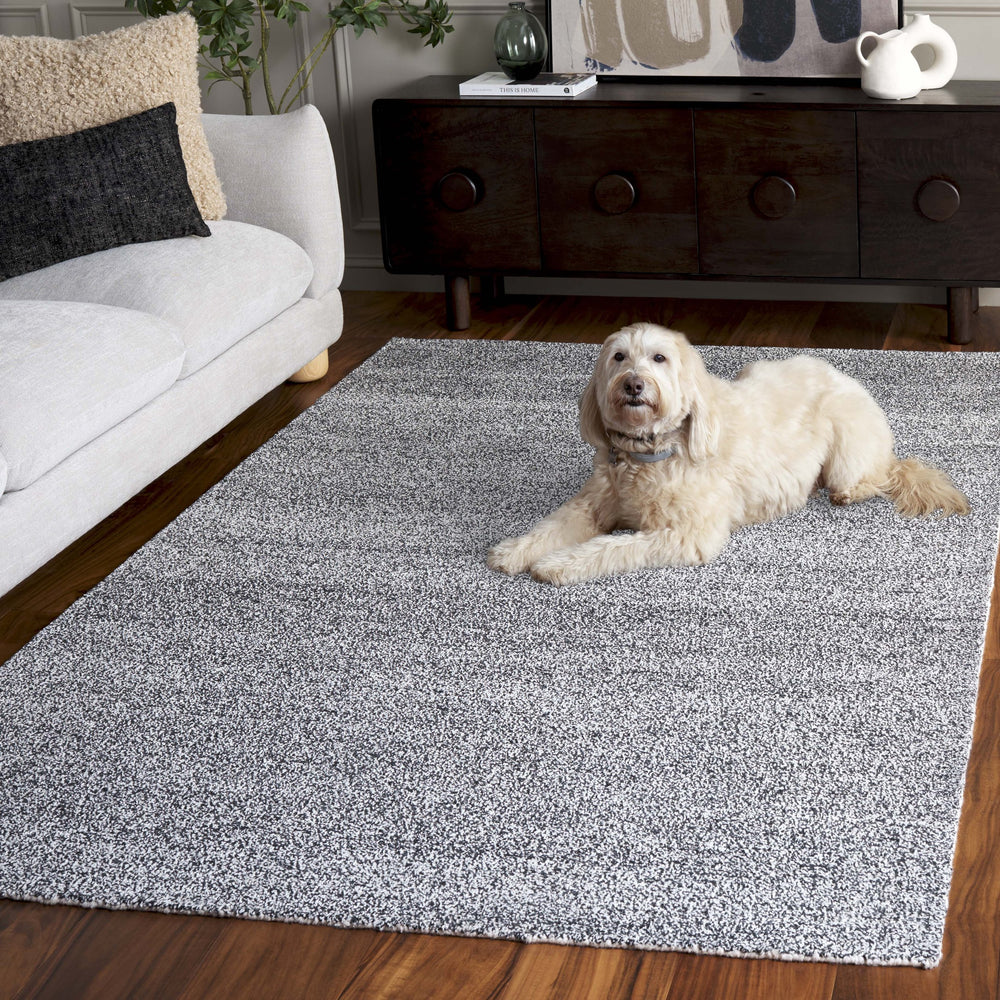 Safavieh Renewal Hand-Tufted Charcoal And Ivory Area Rug — Plush Low-Profile 3/8" Pile, Durable Soft Blend 3'-0" x 5'-0" RNW152H-3