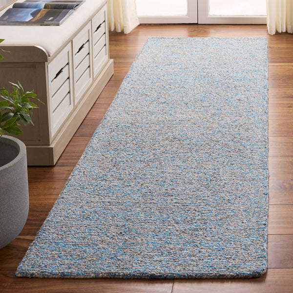 Safavieh Renewal Hand-Tufted Blue Ivory Area Rug 8X10 Low-Profile 3/8" Pile Durable Polyester Cotton Blend 9'-0" x 12'-0" RNW152M-9