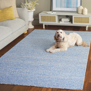 Safavieh Renewal Hand‑Tufted Blue Ivory Area Rug — Soft 80/20 Polyester‑Cotton Blend, Durable, Timeless Style 6'-0" x 6'-0" RNW152M-6SQ