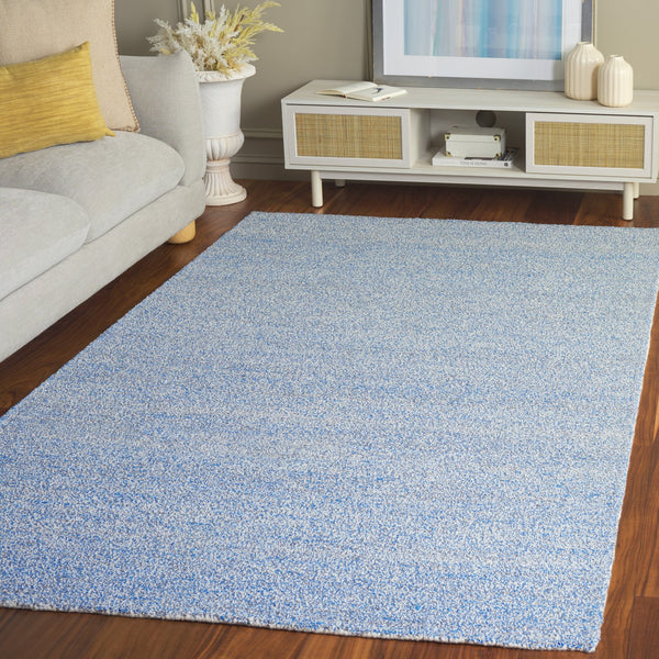 Safavieh Renewal Hand-Tufted Blue Ivory Area Rug 8X10 Low-Profile 3/8" Pile Durable Polyester Cotton Blend 9'-0" x 12'-0" RNW152M-9