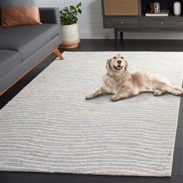 Safavieh Renewal Hand-tufted Area Rug In Soothing Colors For Modern Homes – Elegant Centerpiece For Any Room Light Blue ,Ivory 60% Pet Yarn,30% Wool,10% Cotton Rnw203l-3