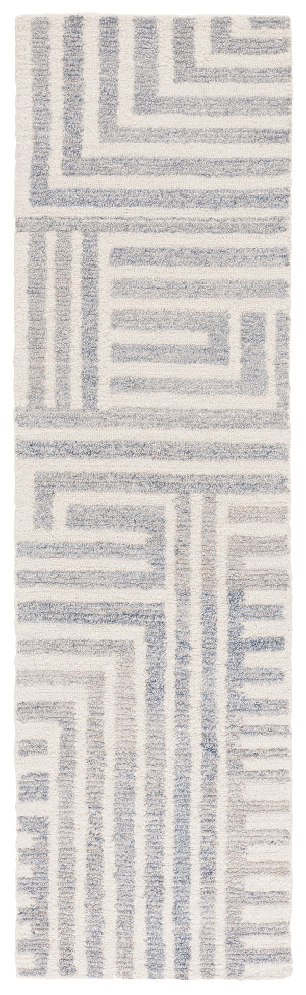 Safavieh Renewal Modern Geometric Area Rug - Hand-tufted Elegance For Contemporary Living Spaces, 3/8" Pile Blue ,Ivory 60% Pet Yarn,30% Wool,10% Cotton Rnw206m-6r