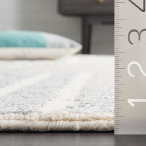 Safavieh Renewal Modern Geometric Area Rug - Hand-tufted Elegance For Contemporary Living Spaces, 3/8" Pile Blue ,Ivory 60% Pet Yarn,30% Wool,10% Cotton Rnw206m-6r