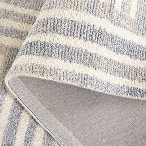 Safavieh Renewal Modern Geometric Area Rug - Hand-tufted Elegance For Contemporary Living Spaces, 3/8" Pile Blue ,Ivory 60% Pet Yarn,30% Wool,10% Cotton Rnw206m-6r