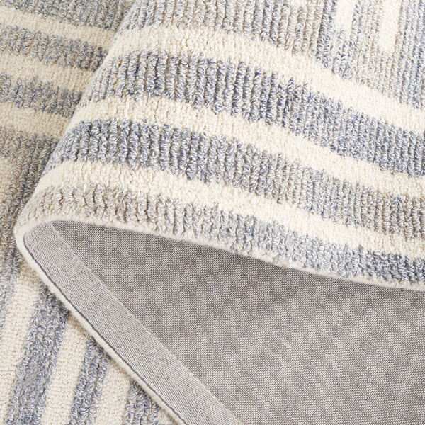 Safavieh Renewal Modern Geometric Area Rug - Hand-tufted Elegance For Contemporary Living Spaces, 3/8" Pile Blue ,Ivory 60% Pet Yarn,30% Wool,10% Cotton Rnw206m-6r