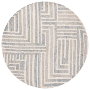 Safavieh Renewal Modern Geometric Area Rug - Hand-tufted Elegance For Contemporary Living Spaces, 3/8" Pile Blue ,Ivory 60% Pet Yarn,30% Wool,10% Cotton Rnw206m-6r