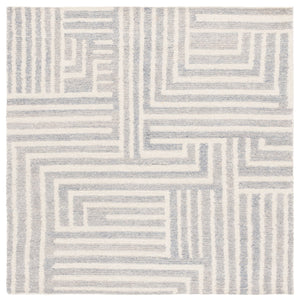 Safavieh Renewal Modern Geometric Area Rug - Hand-tufted Elegance For Contemporary Living Spaces, 3/8" Pile Blue ,Ivory 60% Pet Yarn,30% Wool,10% Cotton Rnw206m-6r