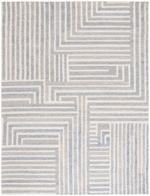 Safavieh Renewal Modern Geometric Area Rug - Hand-tufted Elegance For Contemporary Living Spaces, 3/8" Pile Blue ,Ivory 60% Pet Yarn,30% Wool,10% Cotton Rnw206m-6r