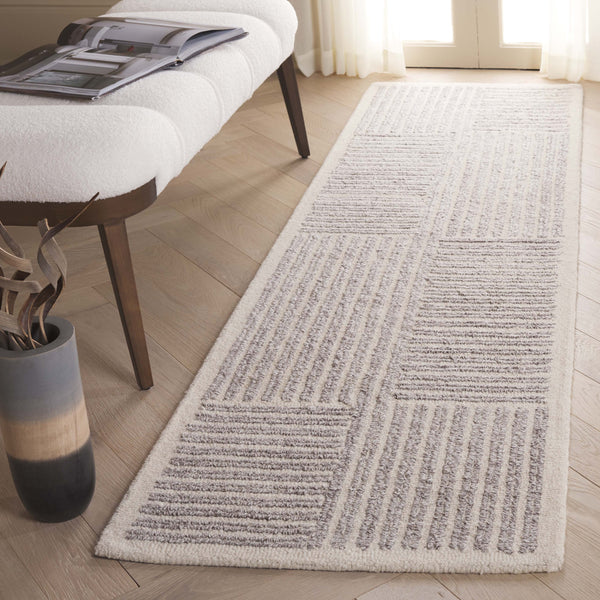 Safavieh Renewal Modern Hand-tufted Area Rug - Elegant Geometric Design For Stylish Home Décor Solutions Grey ,Ivory 60% Pet Yarn,30% Wool,10% Cotton Rnw208f-28