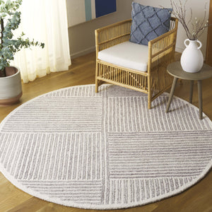 Safavieh Renewal Modern Hand-tufted Area Rug - Elegant Geometric Design For Stylish Home Décor Solutions Grey ,Ivory 60% Pet Yarn,30% Wool,10% Cotton Rnw208f-28