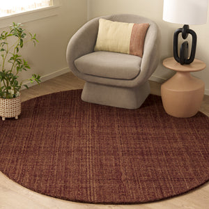 Safavieh Renewal Hand-Tufted Round Rust Rug — Soft Polyester Pile, Minimalist Solid Design, Artisanal Texture 6'-0" x 6'-0" RNW251P-6R