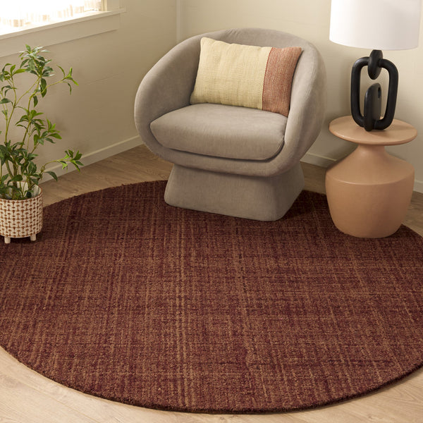 Safavieh Renewal Hand-Tufted Round Rust Rug — Soft Polyester Pile, Minimalist Solid Design, Artisanal Texture 6'-0" x 6'-0" RNW251P-6R