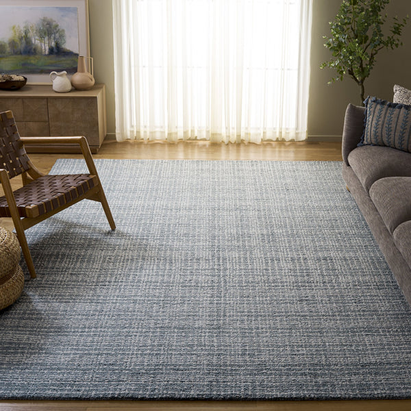 Safavieh Renewal Hand-Tufted Blue And Ivory Area Rug — Low-Profile Polyester Pile, Durable Contemporary Charm 6'-0" x 6'-0" RNW253M-6SQ