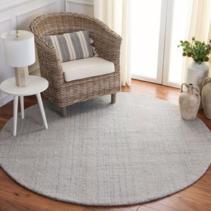 Safavieh Renewal Hand-Tufted Round Area Rug In Soft Grey And Ivory — Plush Polyester Pile, Modern Calm (72") 6'-0" x 6'-0" RNW254F-6R