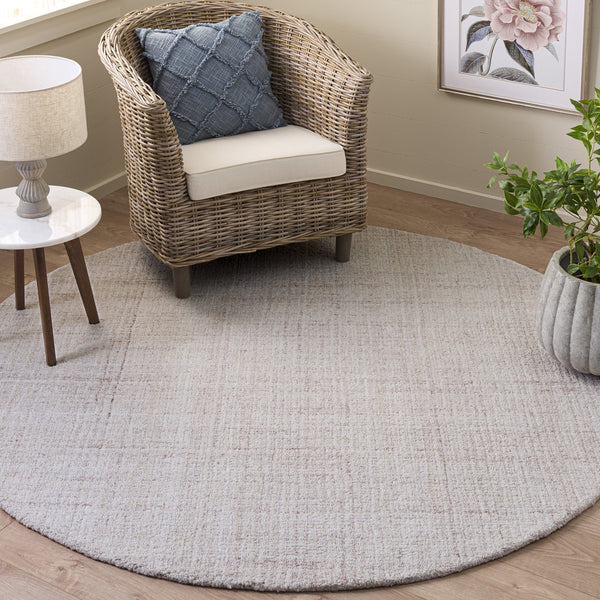 Safavieh Renewal Hand‑Tufted Blush Pink Round Rug — Soft Polyester Pile, Minimalist Modern Accent For Living Spaces 6'-0" x 6'-0" RNW254U-6R