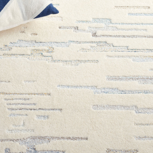 Safavieh Renewal Hand-tufted Area Rug - Elegant Abstract Design In Tranquil Hues For Luxurious Home Decor Ivory ,Light Blue 60% Wool,20% Pet,20% Cotton Rnw301a-4