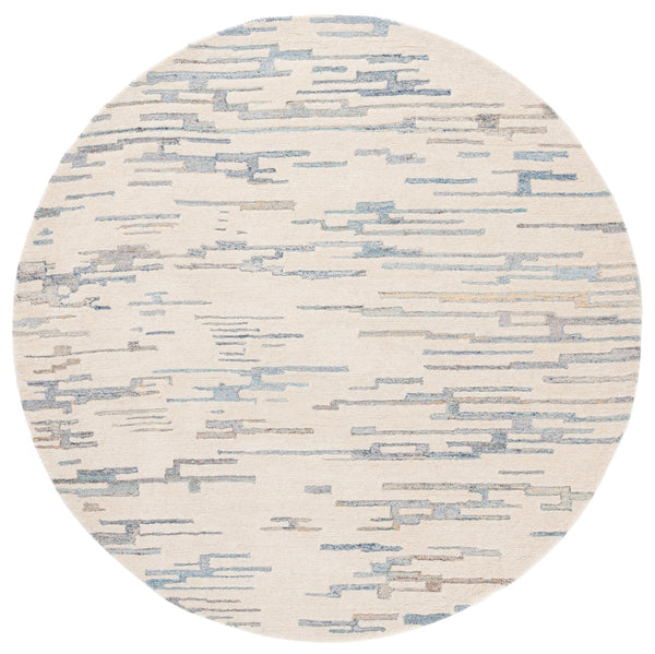 Safavieh Renewal Hand-tufted Area Rug - Elegant Abstract Design In Tranquil Hues For Luxurious Home Decor Ivory ,Light Blue 60% Wool,20% Pet,20% Cotton Rnw301a-4