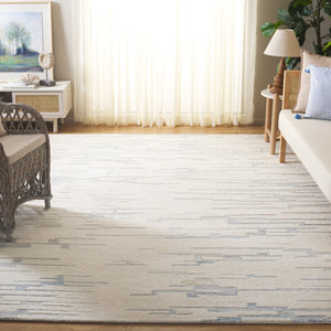 Safavieh Renewal Hand-tufted Area Rug - Elegant Abstract Design In Tranquil Hues For Luxurious Home Decor Ivory ,Light Blue 60% Wool,20% Pet,20% Cotton Rnw301a-4