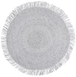 Safavieh Renewal 401 Hand Woven Braided Rug Light Grey 6' x 6' Round