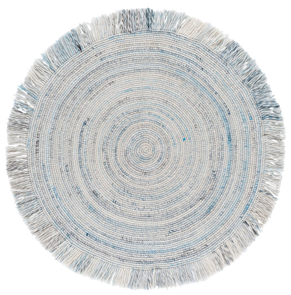 Safavieh Renewal Handwoven Area Rug In Elegant Ivory And Grey - Durable, Cozy, And Stylish For Any Space Ivory ,Light Blue Pet Yarn Rnw402m-4r