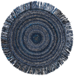 Safavieh Renewal Handwoven Area Rug In Elegant Ivory And Grey - Durable, Cozy, And Stylish For Any Space Navy ,Beige Pet Yarn Rnw402n-6r