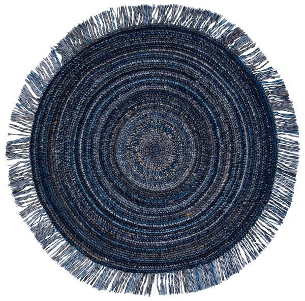 Safavieh Renewal Handwoven Area Rug In Elegant Ivory And Grey - Durable, Cozy, And Stylish For Any Space Navy ,Beige Pet Yarn Rnw402n-6r