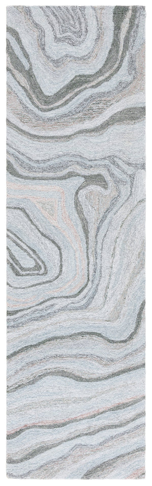 Safavieh Renewal Hand-tufted Runner Rug - Plush Abstract Design In Elegant Grey For Modern Home Décor Grey 80% Polyester,20% Cotton Rnw501f-28
