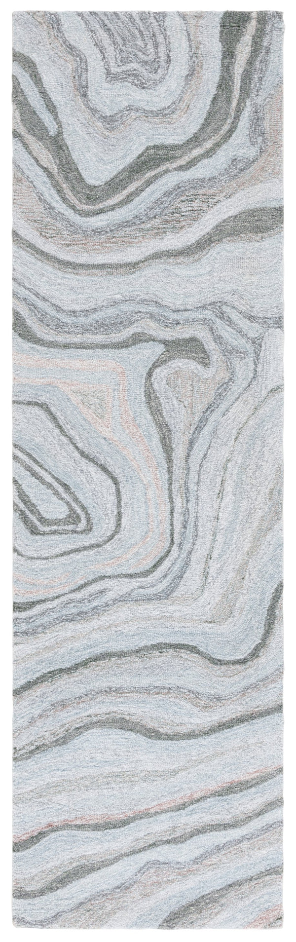 Safavieh Renewal Hand-tufted Runner Rug - Plush Abstract Design In Elegant Grey For Modern Home Décor Grey 80% Polyester,20% Cotton Rnw501f-28