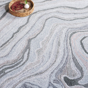 Safavieh Renewal Hand-tufted Runner Rug - Plush Abstract Design In Elegant Grey For Modern Home Décor Grey 80% Polyester,20% Cotton Rnw501f-5
