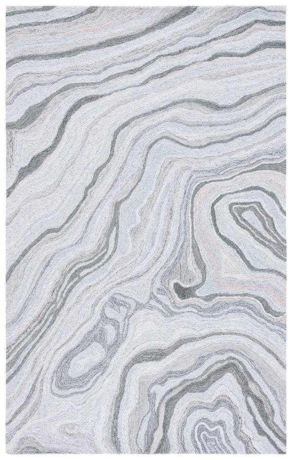 Safavieh Renewal Hand-tufted Runner Rug - Plush Abstract Design In Elegant Grey For Modern Home Décor Grey 80% Polyester,20% Cotton Rnw501f-5