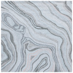 Safavieh Renewal Hand-tufted Runner Rug - Plush Abstract Design In Elegant Grey For Modern Home Décor Grey 80% Polyester,20% Cotton Rnw501f-6sq