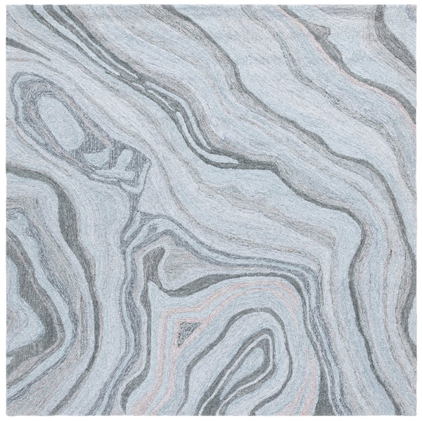 Safavieh Renewal Hand-tufted Runner Rug - Plush Abstract Design In Elegant Grey For Modern Home Décor Grey 80% Polyester,20% Cotton Rnw501f-6sq