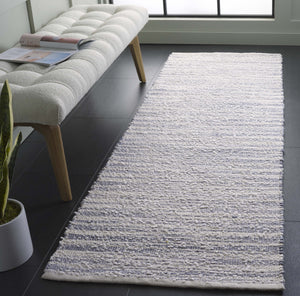 Safavieh Renewal Handwoven Elegant Rug In Grey And Ivory - Eco-friendly, Durable, And Stylish Home Accent Blue ,Ivory 80% Pet,20% Cotton Rnw701m-8