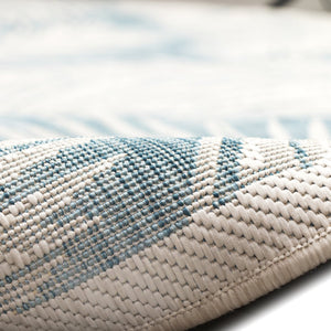 Trans Ocean Liora Manne Carmel Fronds Botanical Indoor/Outdoor Area Rug - Elegant Transitional Design For Any Space Blue Polypropylene,Polyester Cre69847404